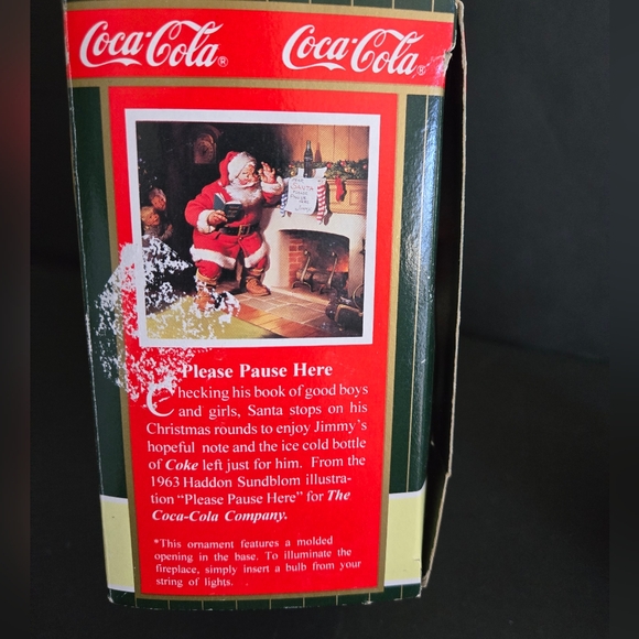 Vintage Coca Cola Christmas Santa Claus Christmas Tree Ornament in box - Picture 5 of 10